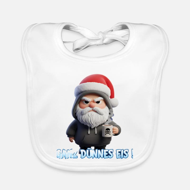 Lustiger Santa mit Kaffee und müdem Blick Baby Bio-Lätzchen