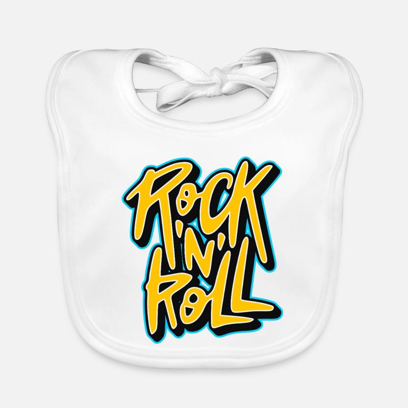 Graffiti Rock 'n' Roll Text-Logo Baby Bio-Lätzchen
