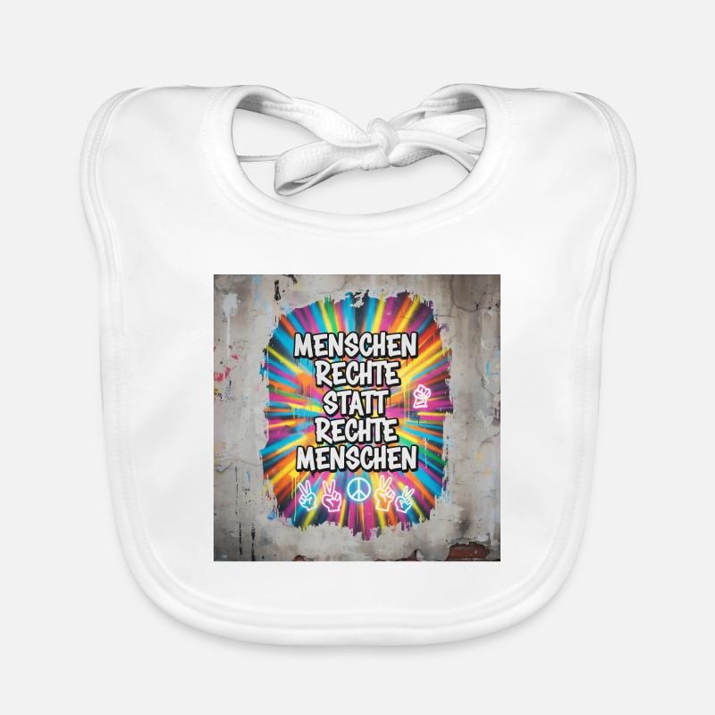 Human Rights Instead of Right-Wing People Statement Organic Baby Bibs