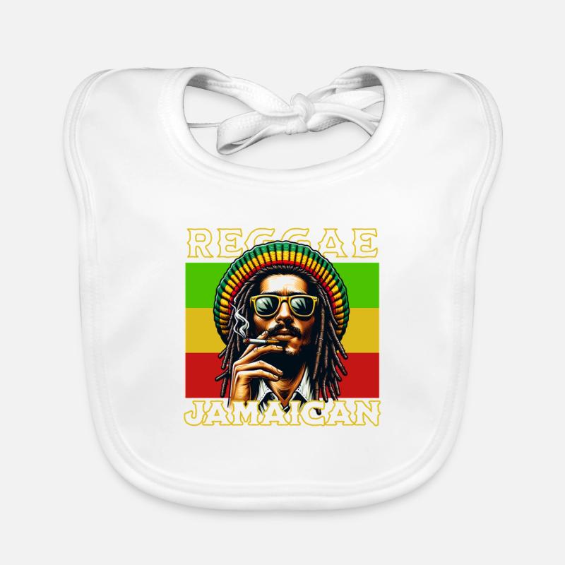 Reggae style Rasta jamaïcain avec figues à dreadlocks cool Bavoir bio Bébé