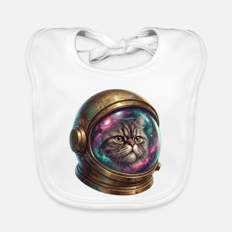 Astronaute chat dans un casque spatial Bavoir bio Bébé