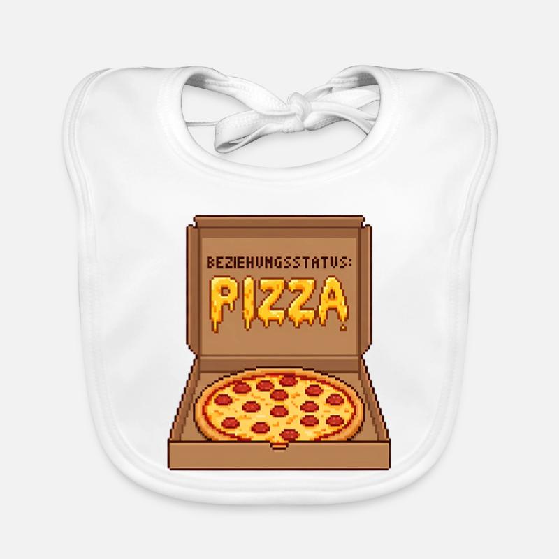 Statut relationnel Pizza célibataire Saint-Valentin Bavoir bio Bébé