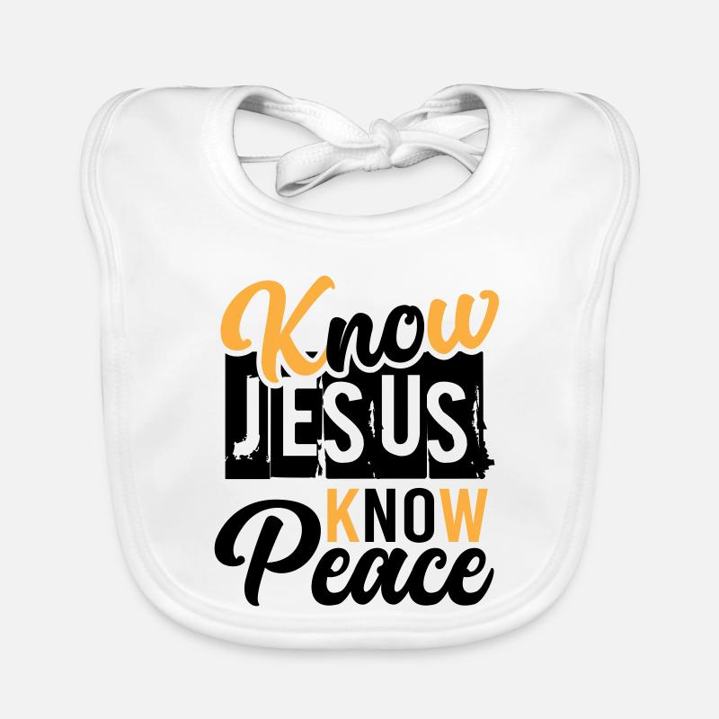 Know Jesus Know Peace – Peace in Christ Organic Baby Bibs