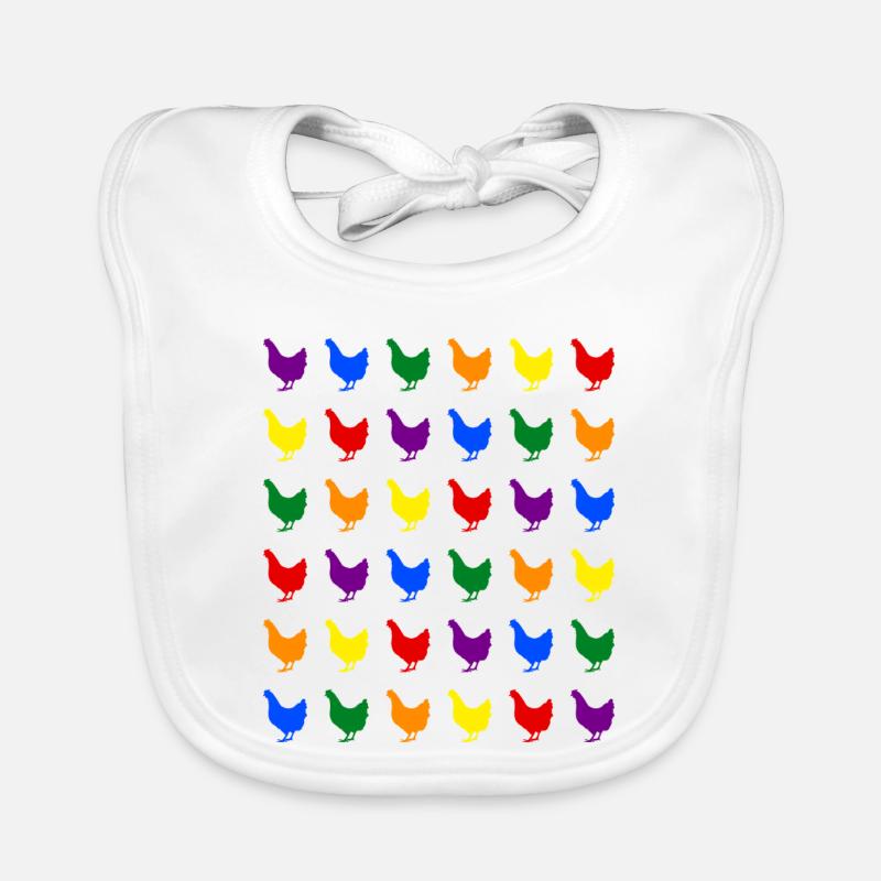 Rainbow Chickens Organic Baby Bibs