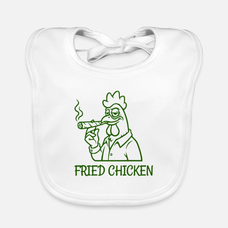 Fried Chicken Funny Smoking Chicken Organic Baby Bibs