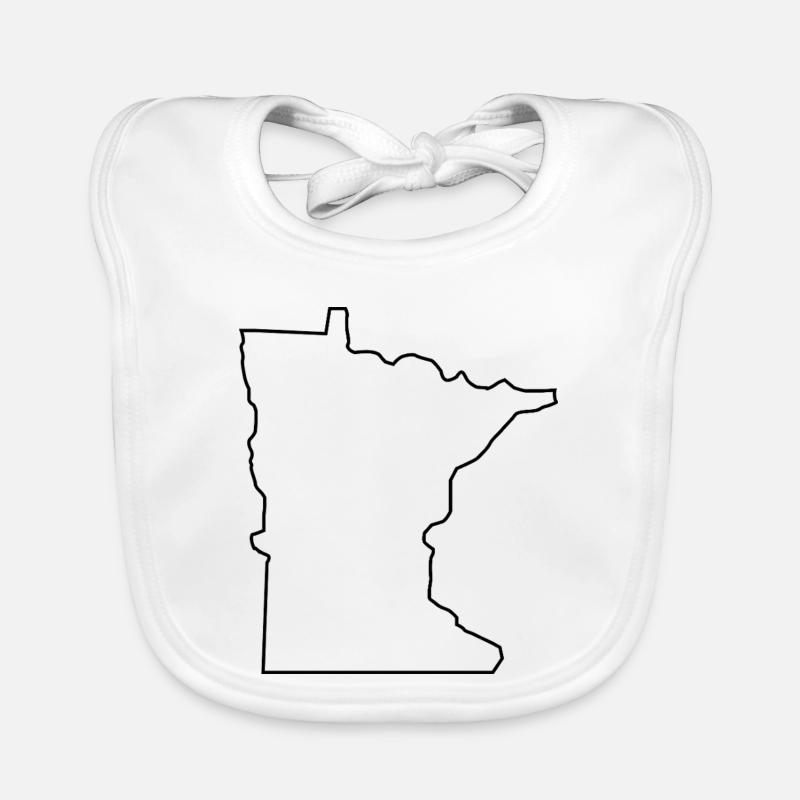 Minnesota map Organic Baby Bibs