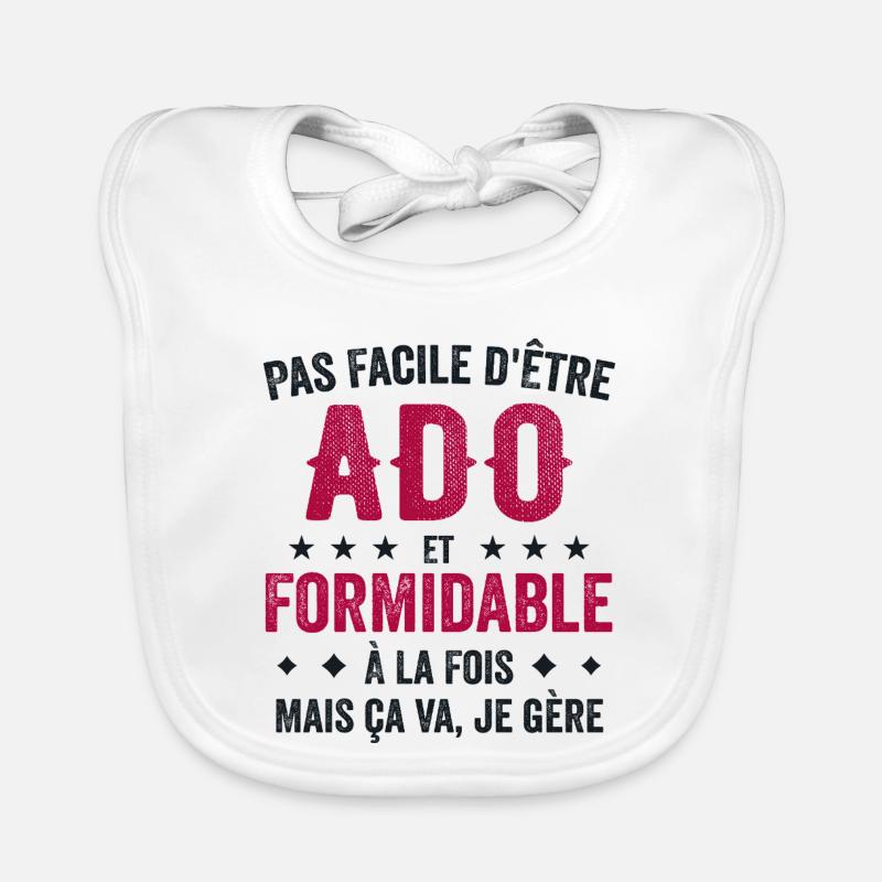 Humour Ado - Je Suis Un Ado Formidable Bavoir bio Bébé