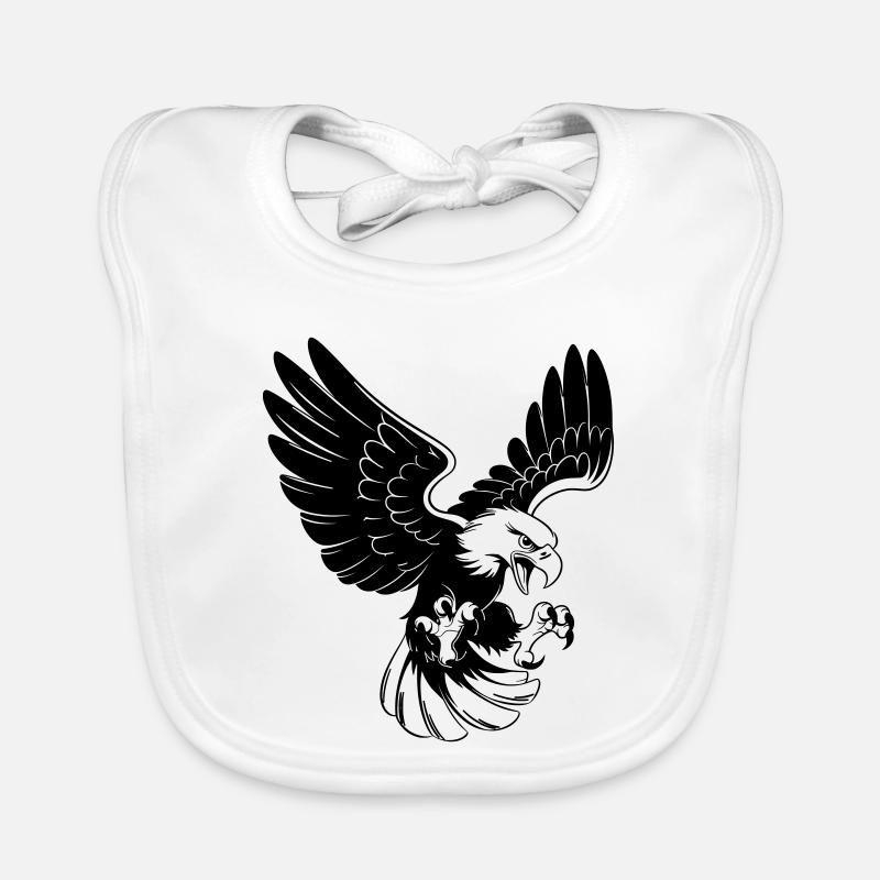 Eagle in attack – tattoo style Organic Baby Bibs