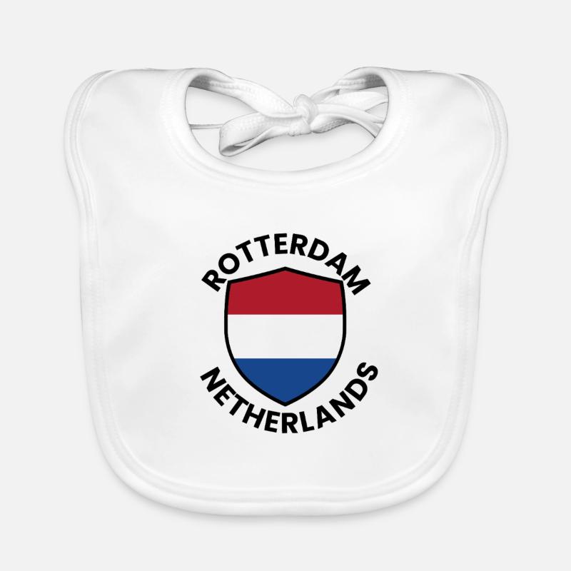 Drapeau du Bouclier de Rotterdam Bavoir bio Bébé
