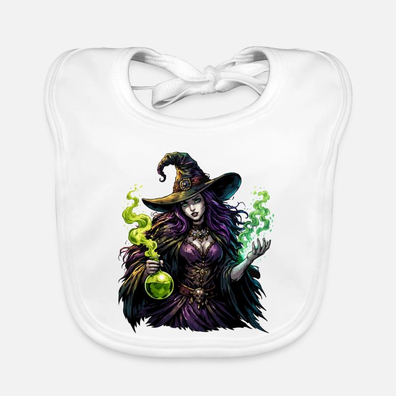 Witch with Potion Organic Baby Bibs