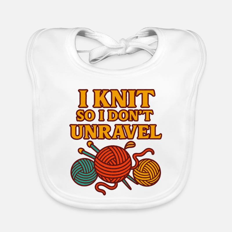 I Knit So I Don't Unravel Organic Baby Bibs