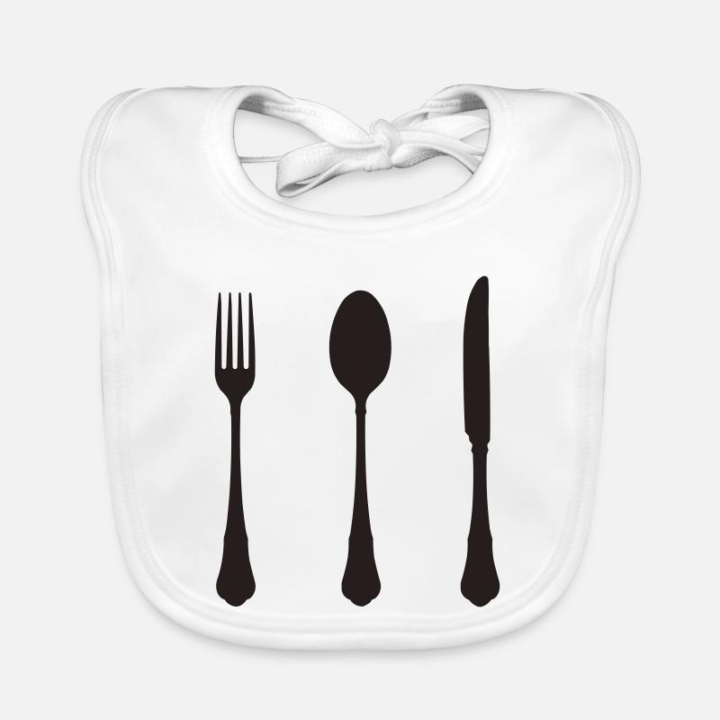 Silhouette minimaliste de couverts Bavoir bio Bébé