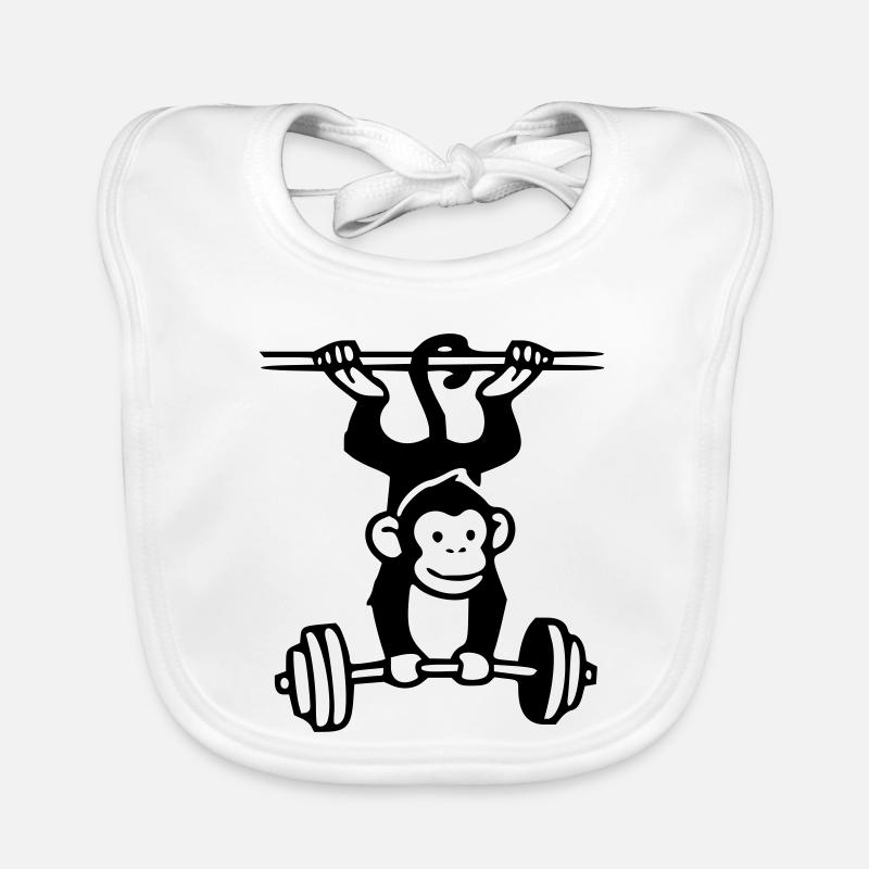 Primate Power - Gym Affe  Baby Bio-Lätzchen