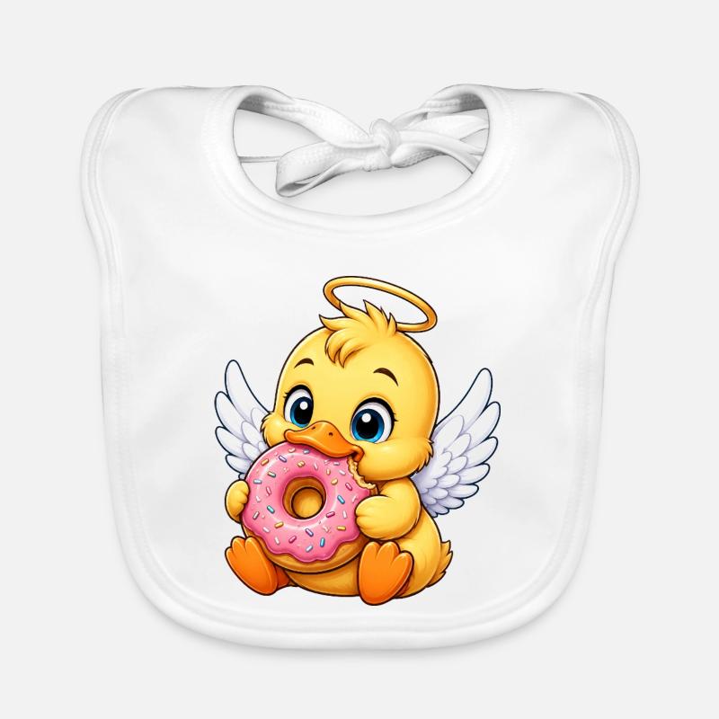 Auréole canard mignon avec ailes d’ange en beignet Bavoir bio Bébé