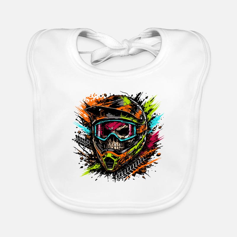 Conception du crâne de casque de motocross Bavoir bio Bébé