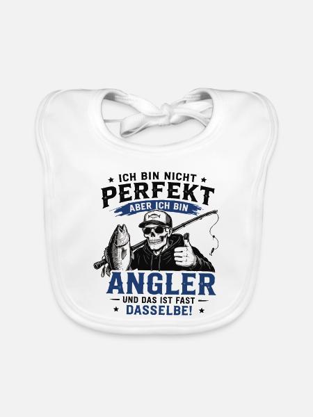 Ich bin nicht perfekt, aber Angler pur - Baby Bio-Lätzchen - Weiß