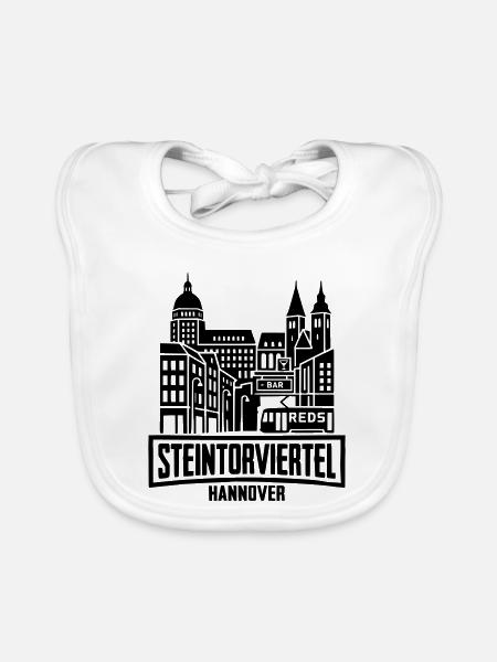 Hannover Steintorviertel - Baby Bio-Lätzchen - Weiß - Vorne