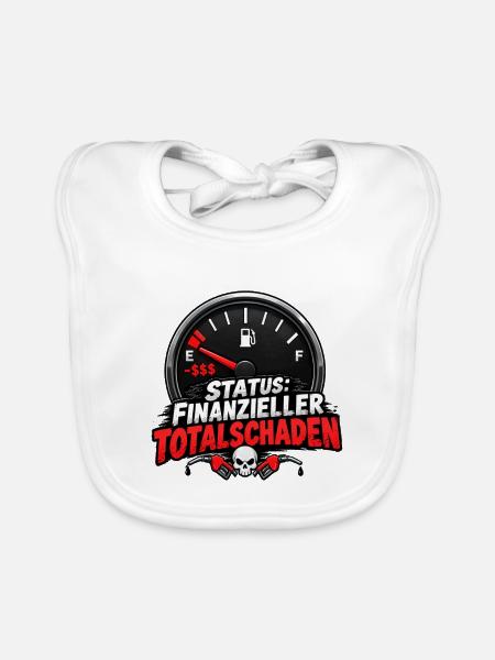 Benzinpreise Humor Design - Baby Bio-Lätzchen - Weiß - Vorne