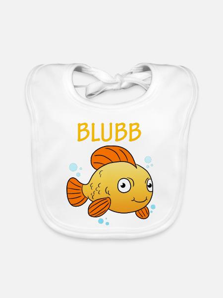 Blubb Goldfisch Süßer Fisch Aquarium Fischchen - Baby Bio-Lätzchen - Weiß - Vorne