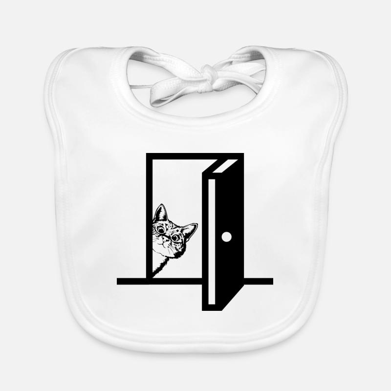 Graphique Funny Animals Cat - Bavoir bio Bébé - blanc
