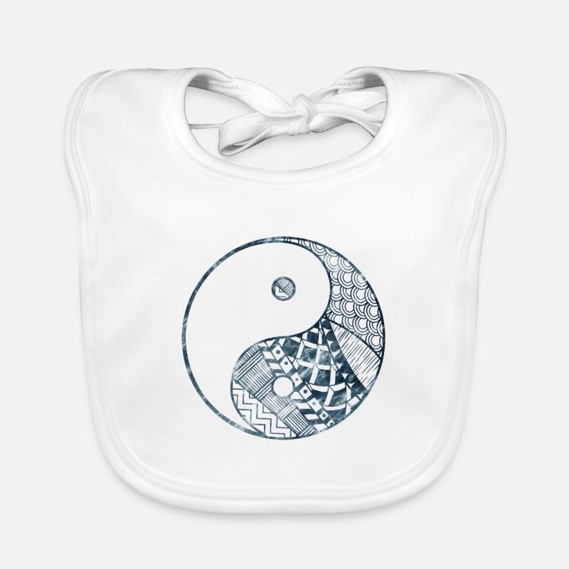 Yin Yang - Baby Bio-Lätzchen - Weiß