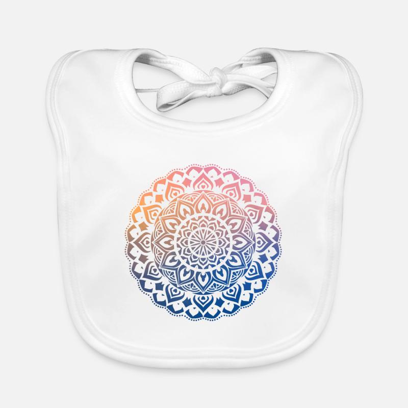 Mandala - Organic Baby Bibs - white