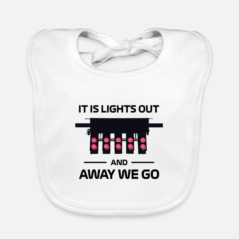 Racing Race Start Car Race Starting Light Slogan Organic Baby Bibs