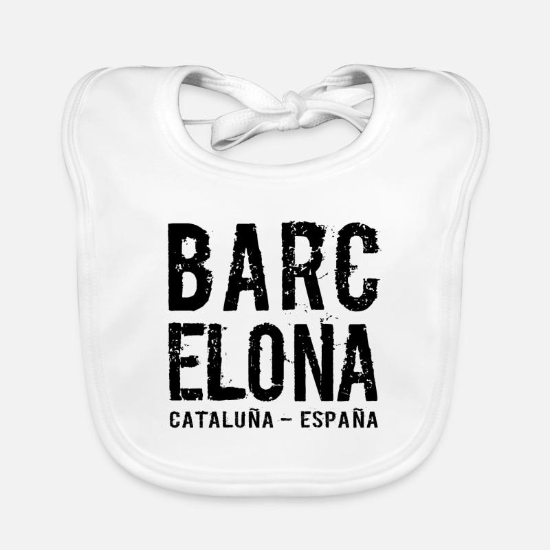 Barcelone, Catalogne, Espagne, Mer Méditerranée Bavoir bio Bébé
