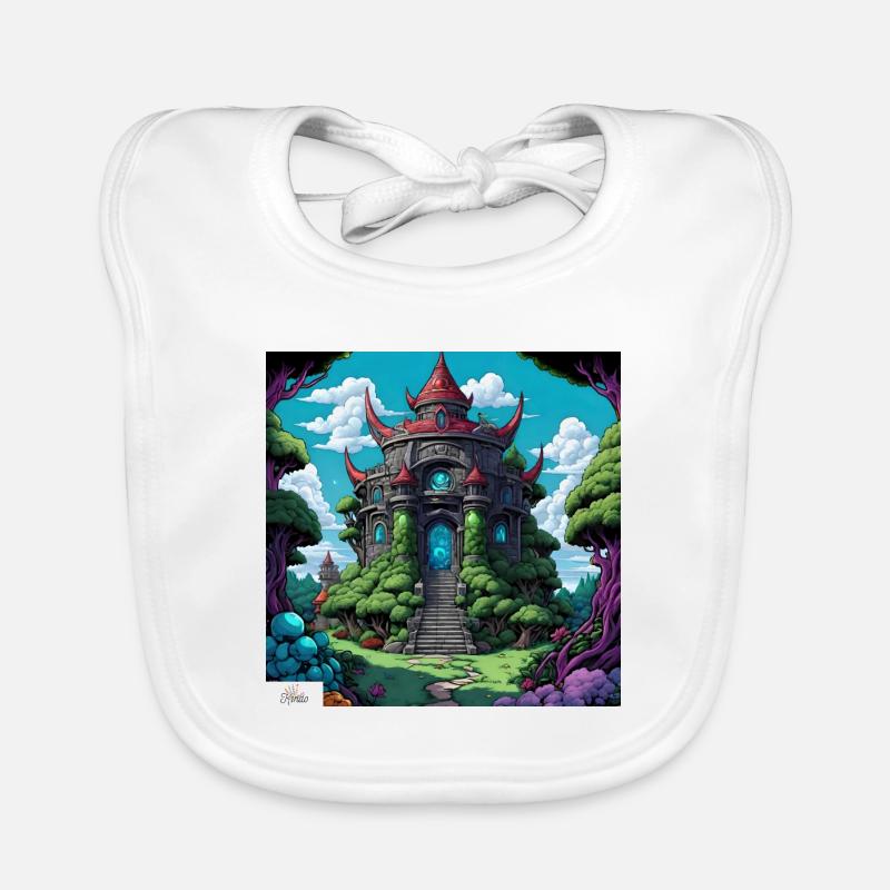Comic style temple Organic Baby Bibs
