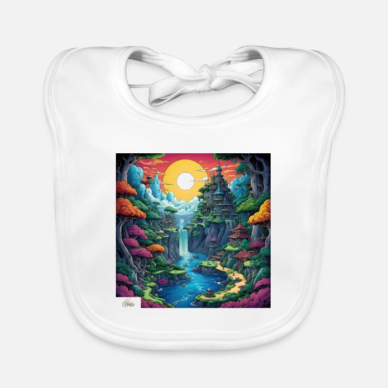 Peaceful comic sanctuary Organic Baby Bibs