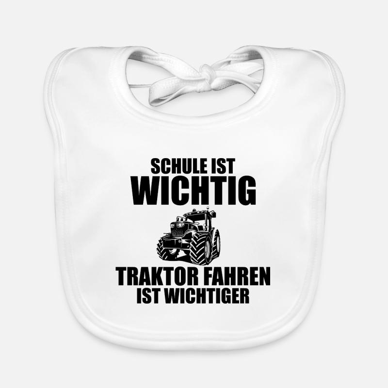 Tractor Trekker Tractor School Saying Gift Organic Baby Bibs