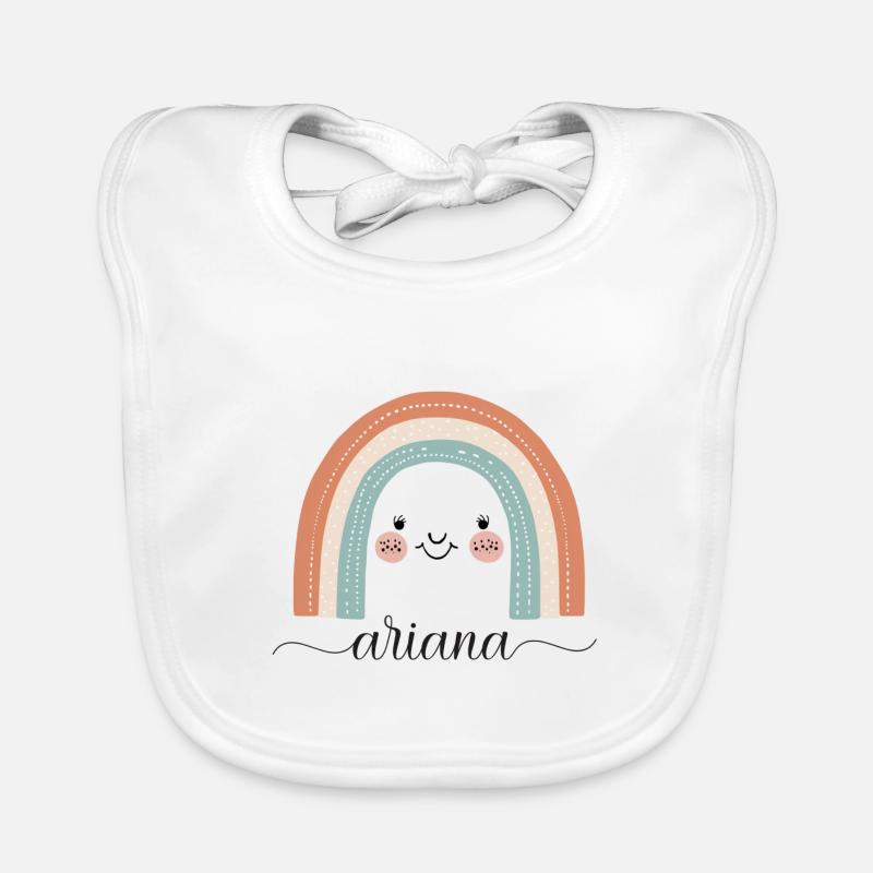 Ariana! Rainbow, customisable Organic Baby Bibs