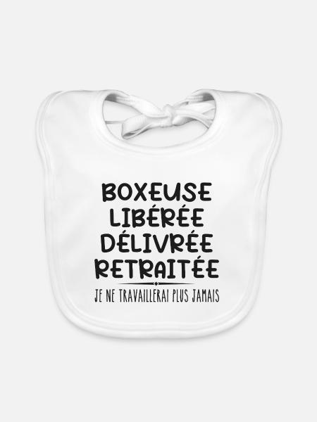 Boxer celebrates retirement with humor gift - Organic Baby Bibs - white - Front
