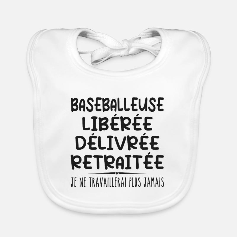 Baseballspieler feiert Ruhestand mit Cadea-Humor Baby Bio-Lätzchen