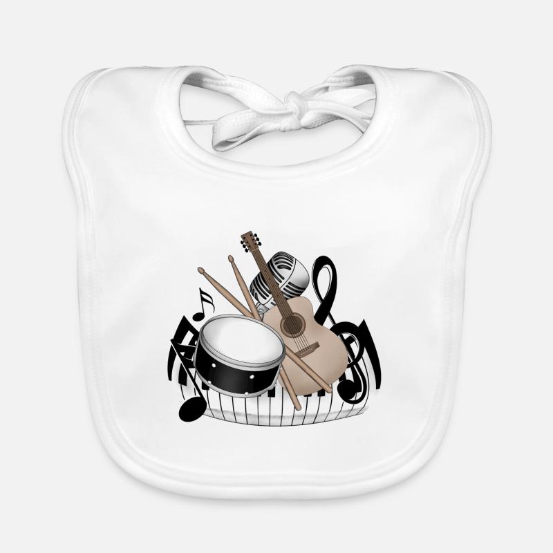 Instruments - Organic Baby Bibs - white