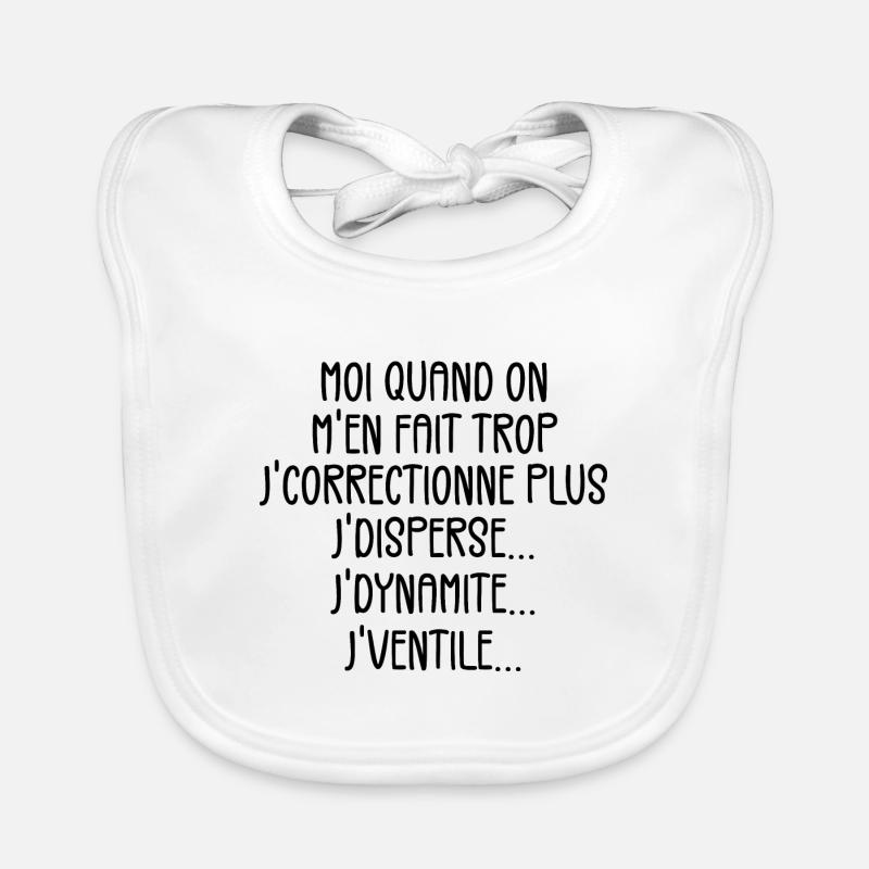 Tontons Flingueurs J'dynamite J'disperse J'ventile - Bavoir bio Bébé - blanc