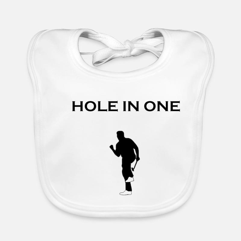 Golf hole in one golfer tee outline gift Organic Baby Bibs