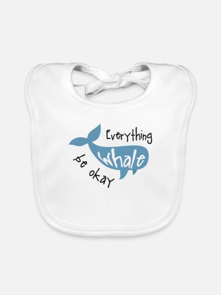 whale - Organic Baby Bibs - white - Front