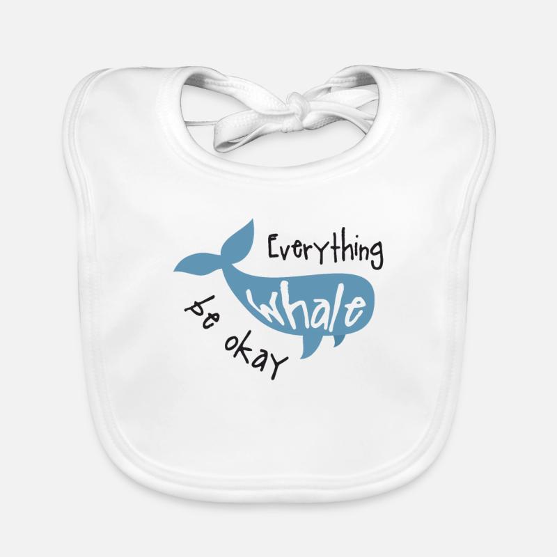 whale - Organic Baby Bibs - white