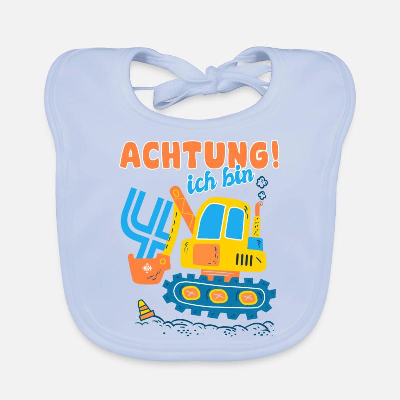 Ich bin 4 Geburtstag des Baggers, Geschenk 4 Baby Bio-Lätzchen