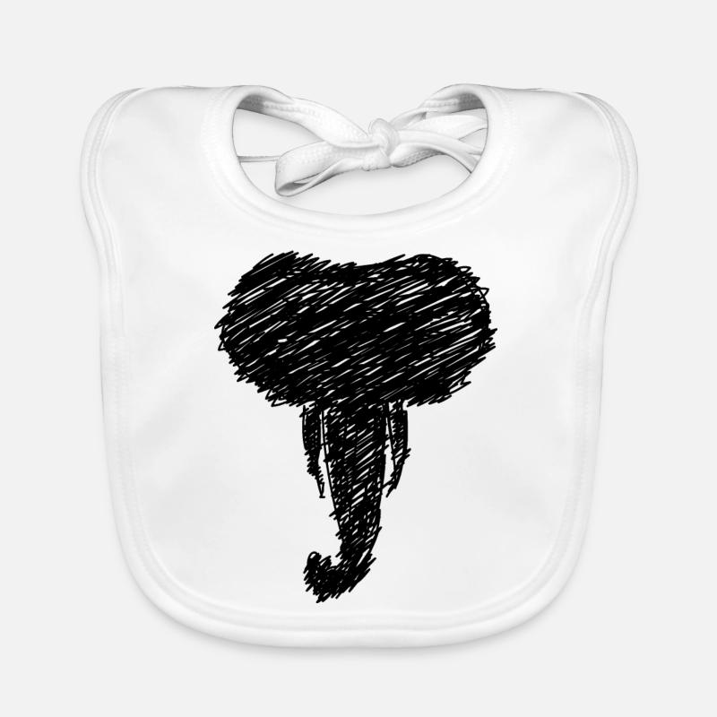 Elefant Kopf Tier Zeichnung Scribble Geschenk Baby Bio-Lätzchen
