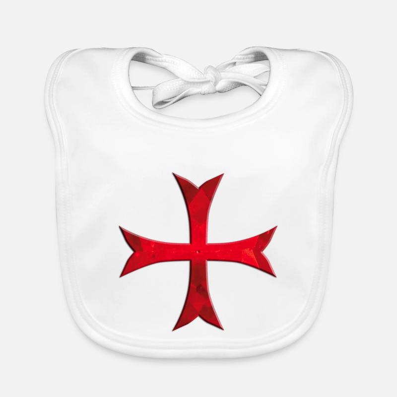 Croix de Templar simplement rouge Bavoir bio Bébé