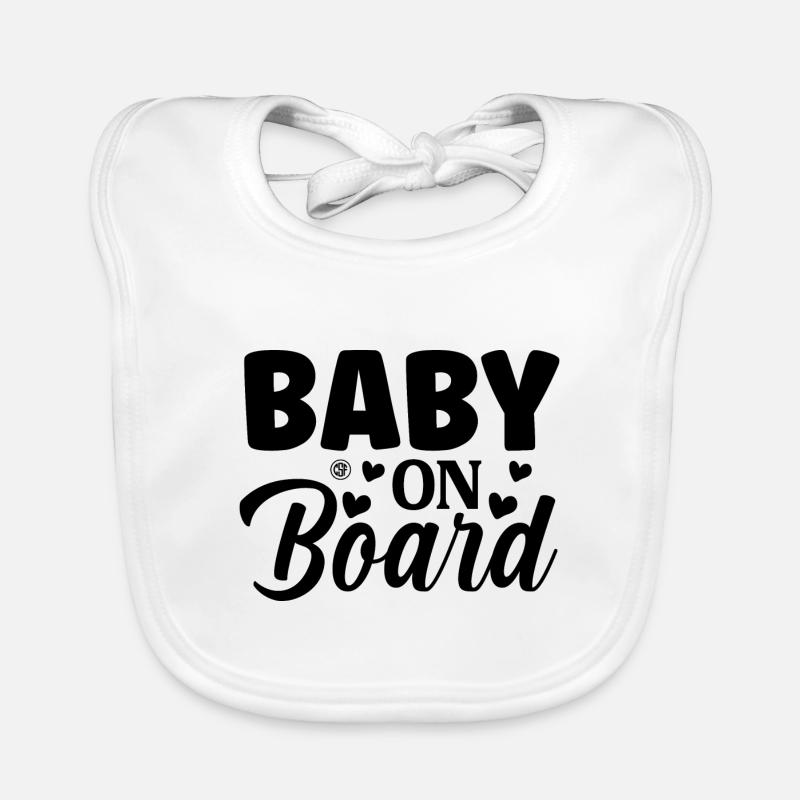Bébé à bord - Bavoir bio Bébé - blanc