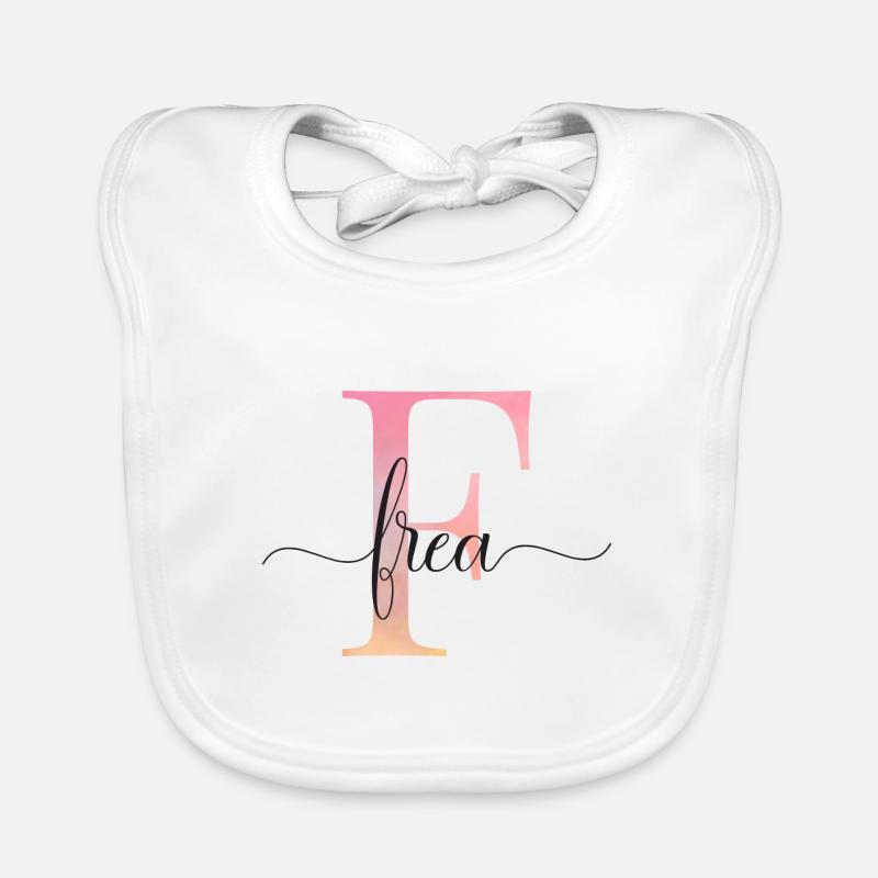 F| Monogram | Name | FreaWatercolor Organic Baby Bibs