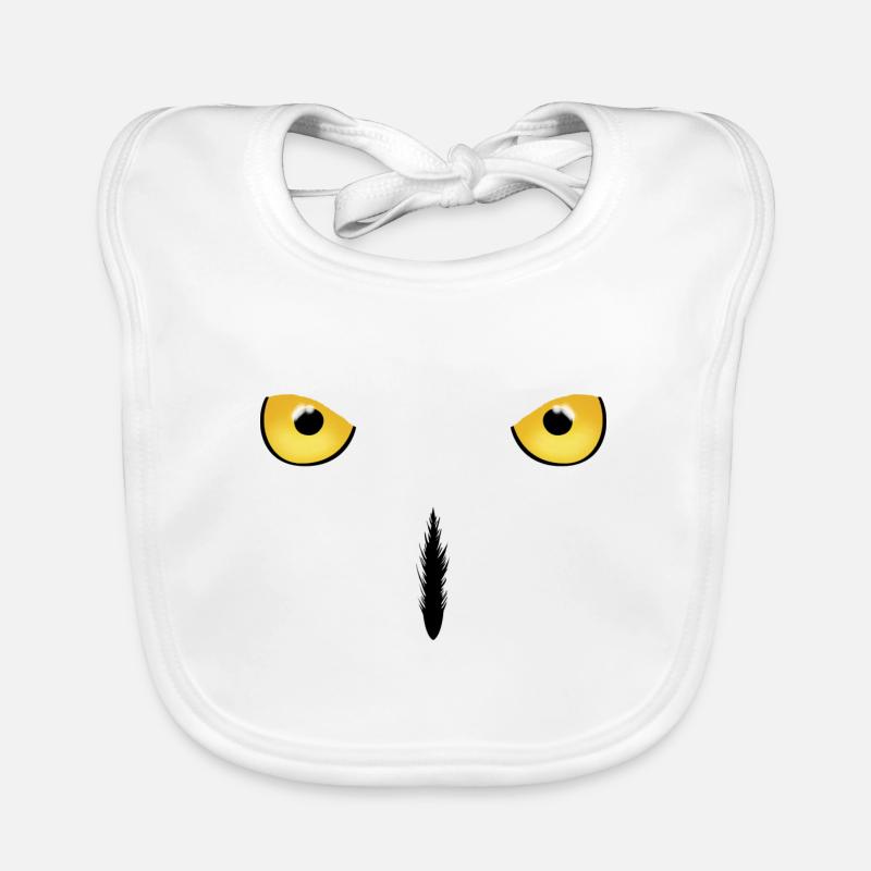 Schneeeule Eule Snowy Owl Baby Bio-Lätzchen