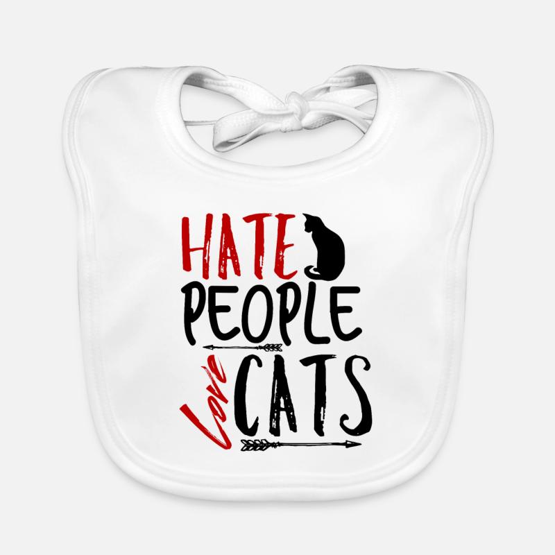 I hate cat people Organic Baby Bibs