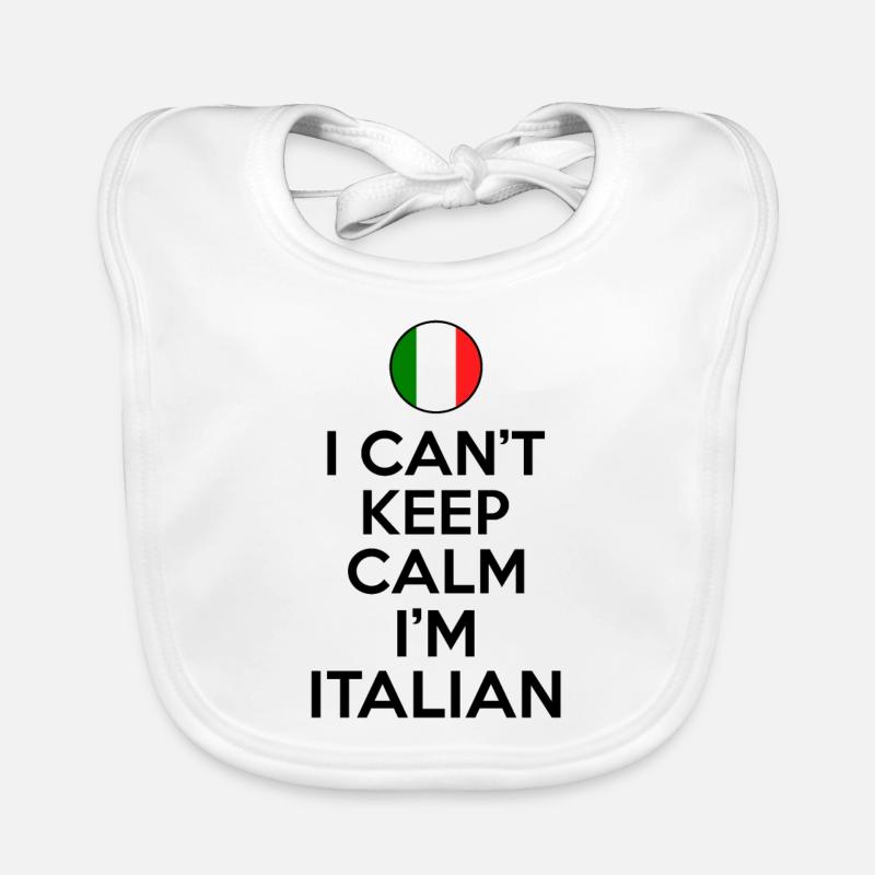 I cant keep calm in italian Organic Baby Bibs