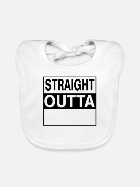Straight outta template - Organic Baby Bibs - white - Front