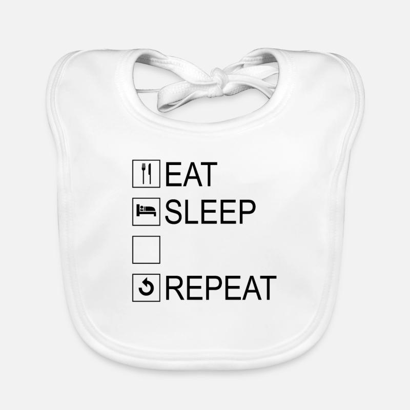 Eat Sleep Repeat Template Organic Baby Bibs