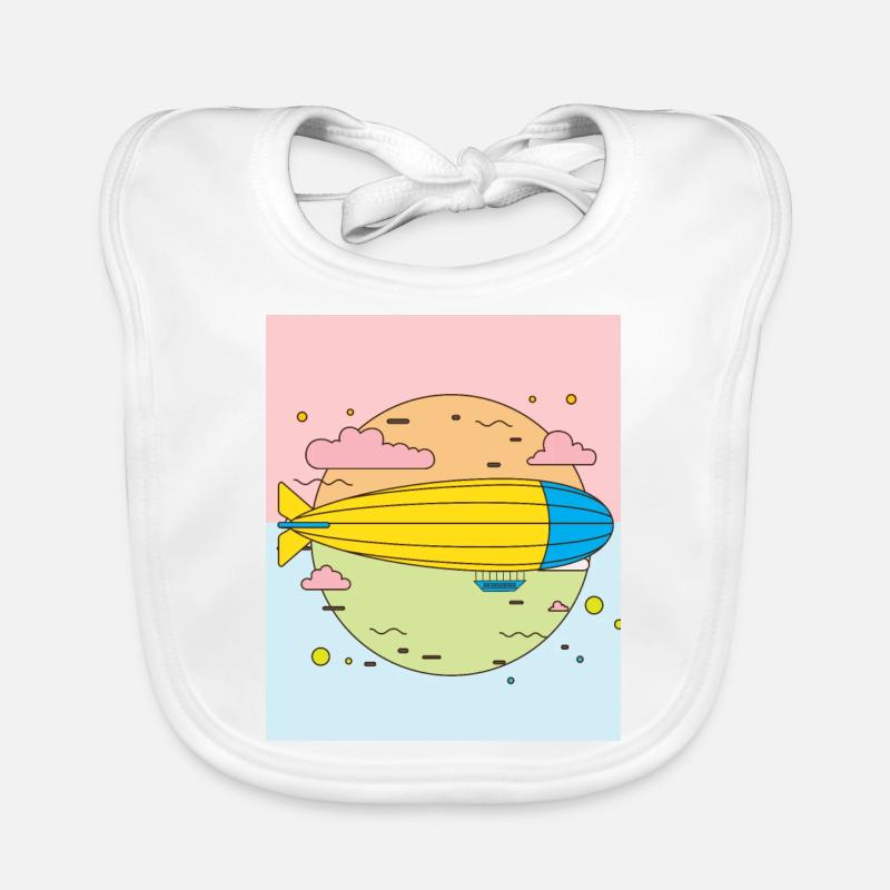 Retro Vintage Zeppelin Mouches Bavoir bio Bébé